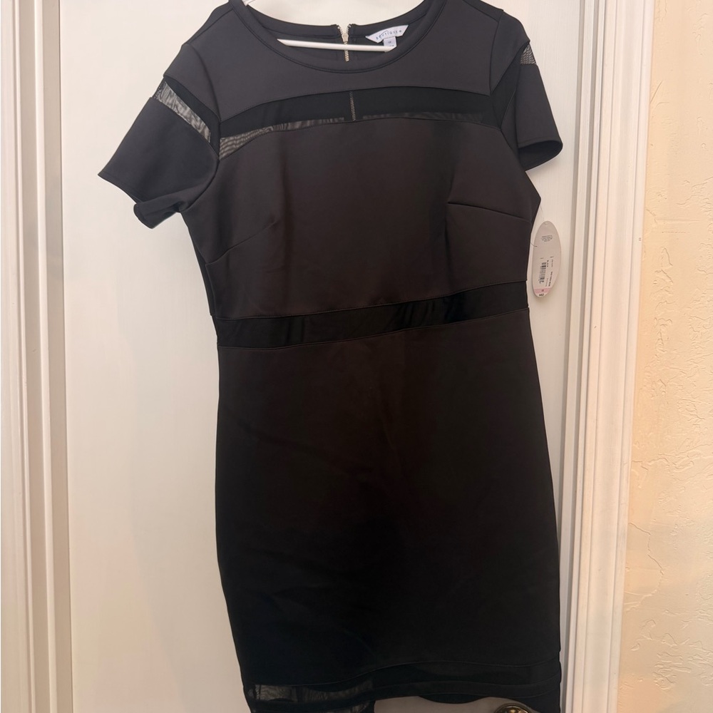 jcpenney Black Mini Sheath Dress with Mesh Insets